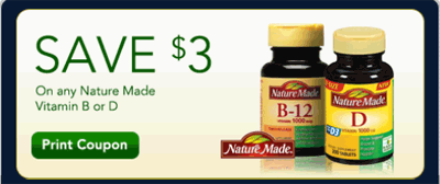 $3 off Nature Made Vitamins B or D Rite Aid Printable Happy Money Saver