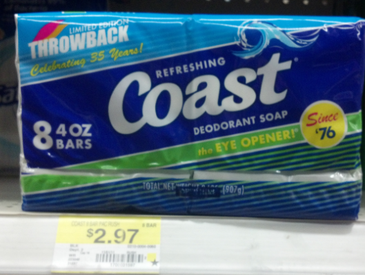 $1.00/2 Coast Soap = $0.30 each at Walmart - Happy Money Saver