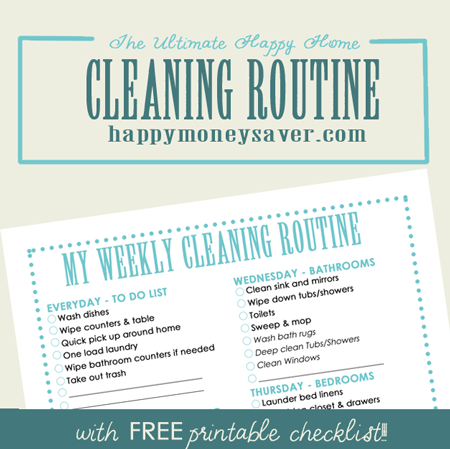 Printable Happy on The Ultimate Happy Home Cleaning Routine Plus Free Printable Checklist