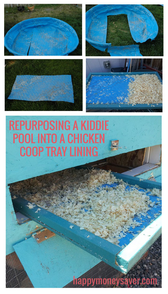 Repurposing a kiddie pool into a chicken coop tray liner