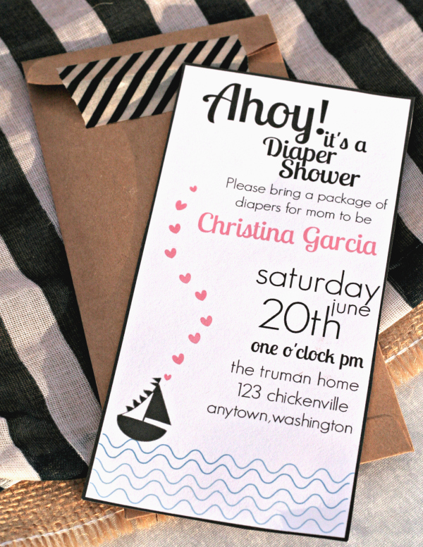 Free Printable Nautical Themed Baby Shower Invitations