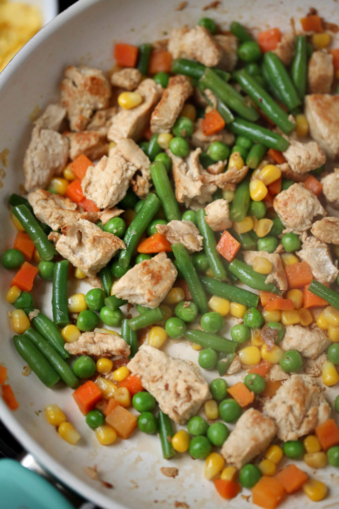 poulet et légumes cuits