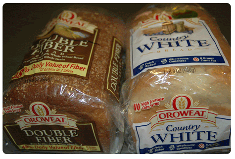 Two loaves of Oroweat bread.