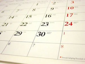 Picture of a calendar.
