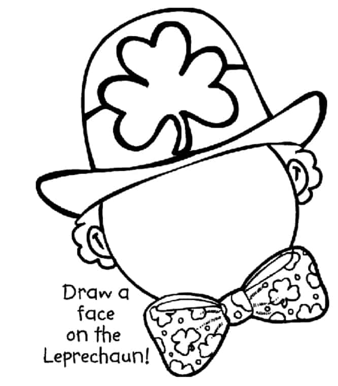 free coloring printable of leprechaun face