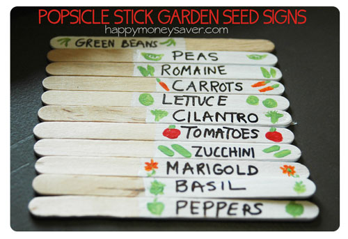 Popsicle Stick Garden Seed Signs