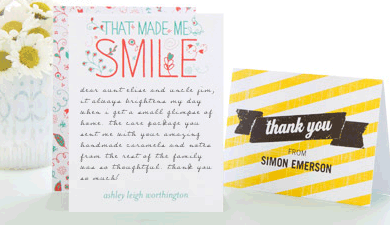 tiny prints 10 free thank you cars just pay shipping happy
