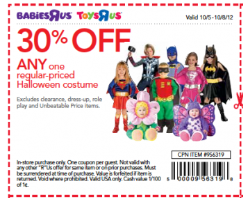 halloween costume coupons