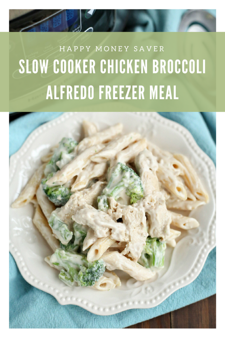 Slow Cooker Chicken Broccoli Alfredo Freezer Meal Made Ahead Meal