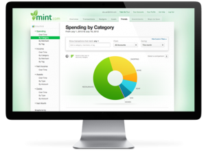 Picture of a mint screen with a graph labeled \"Spending by Category.\"