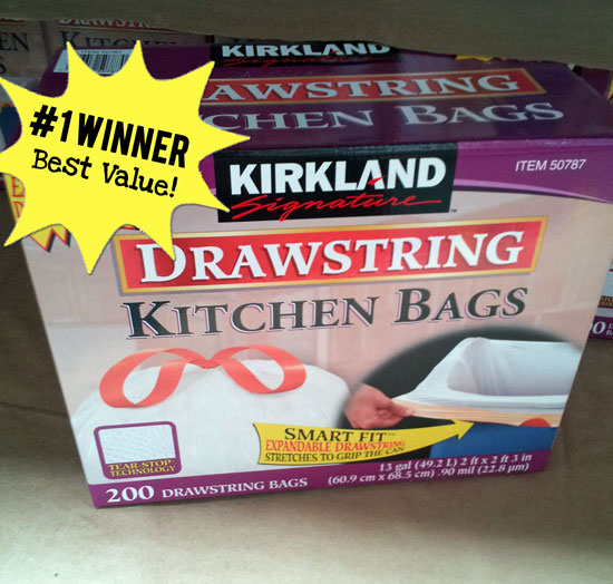 Kirkland Signature Compactor Kitchen Trash Bag with Gripping Drawstring Secure Full Size 2-Pack 
