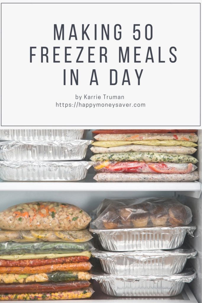 She made 50 FREEZER MEALS in ONE DAY! Say what?? This is the BEST list of freezer meals for good tasting and easy to make freezer meals. 