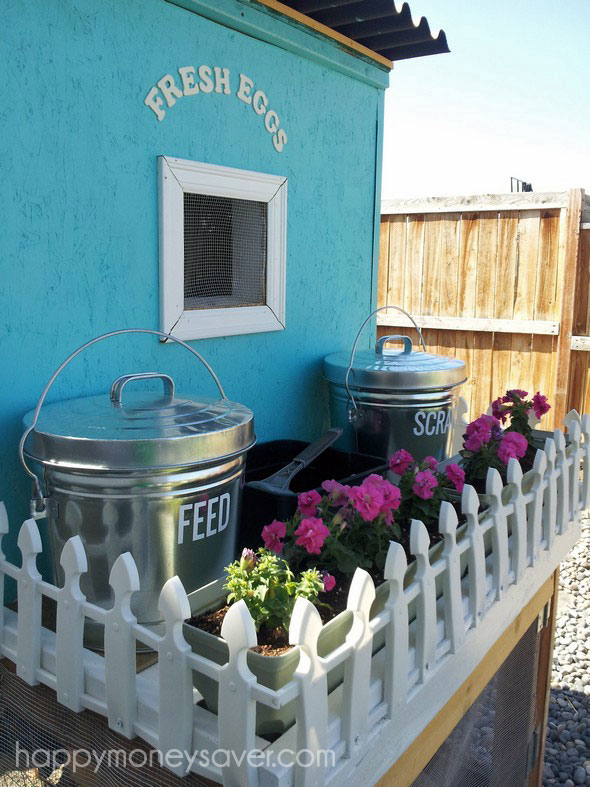 Pretty Chicken coop with picket fence 