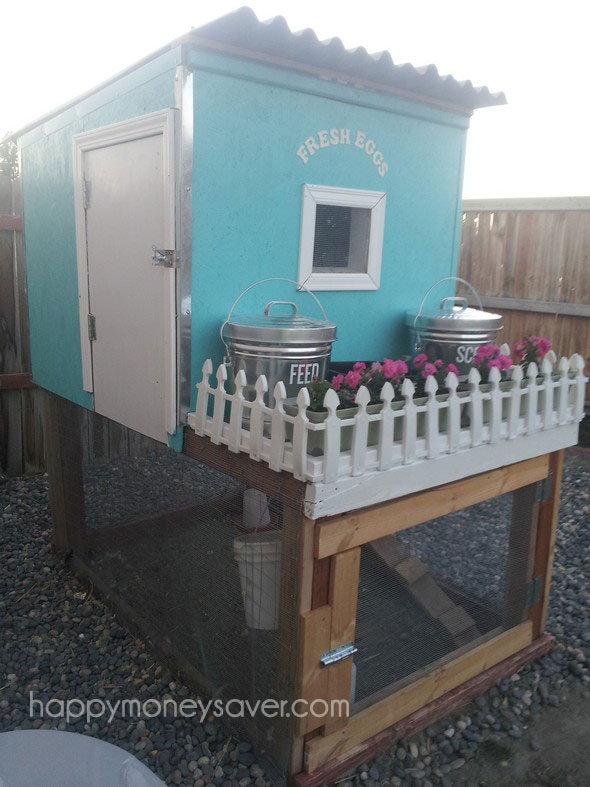 Pretty Chicken coop with picket fence 