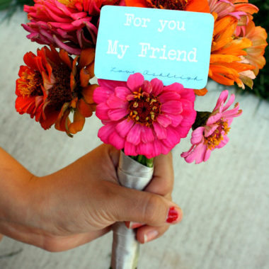 Pick a bouquet of flowers from your garden for a friend