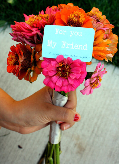 Pick a bouquet of flowers from your garden for a friend