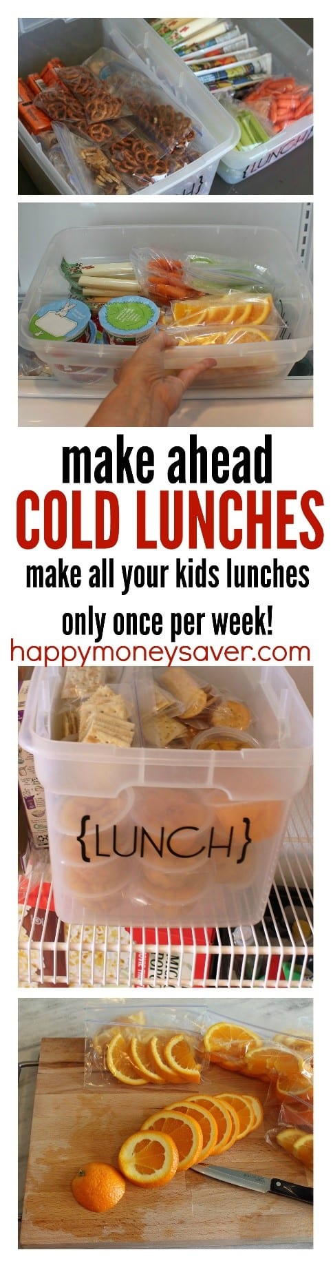Awesome kids lunch ideas for helping save time. Make all your lunches in one day for the week and have your kids grab their own lunch and pack it easily each morning before school. I have done this method for years and it works!!