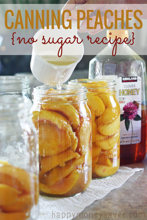 This is a great alternative to canning those peaches without all that sugar!!! ♥ Uses honey instead!