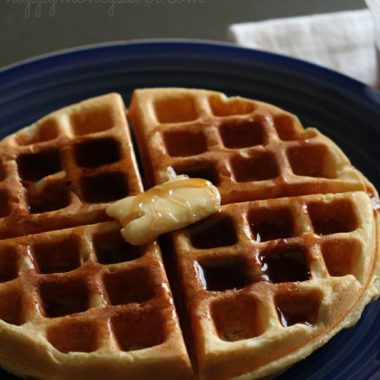 Sweet Milk Waffle Recipe - so delicious and easy to make. Nothing tastes better than from Scratch! happymoneysaver.com