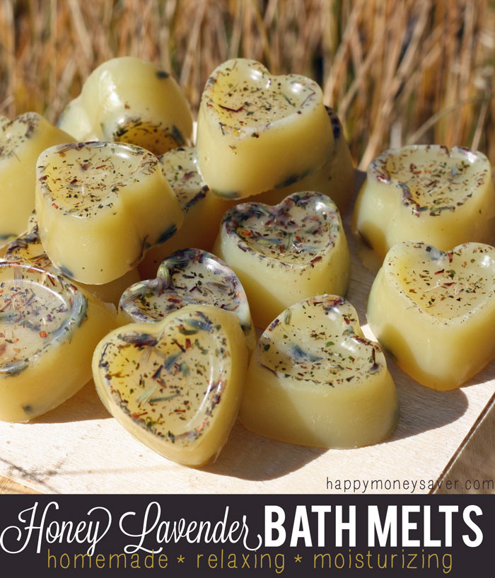 Homemade relaxing bath melts