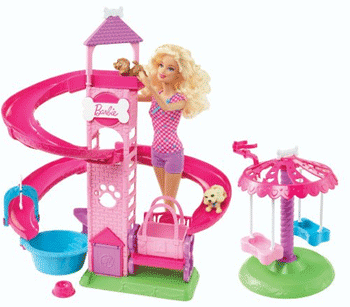 barbie pups playset