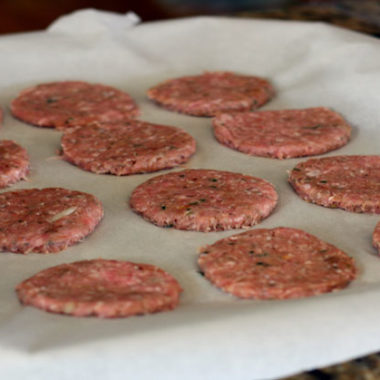 Make ahead homemade frozen sausage patties!- Recipe is easy, delicious and will make for a nice protien filled breakfast!