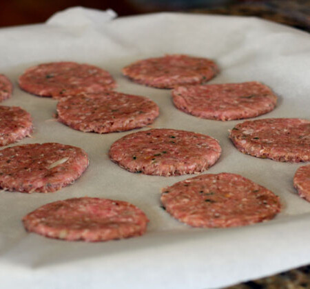 Make ahead homemade frozen sausage patties!- Recipe is easy, delicious and will make for a nice protien filled breakfast!