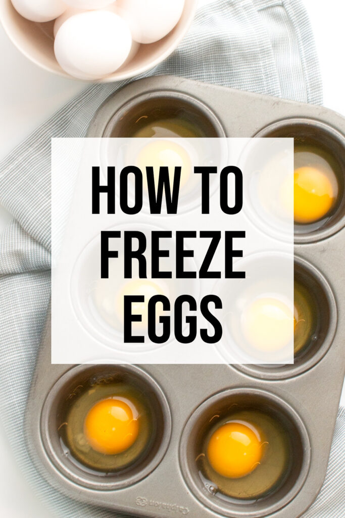 how to freeze eggs - six eggs in a muffin tin
