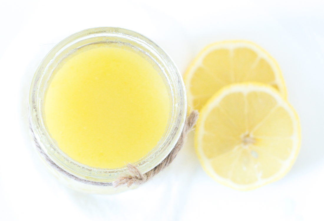 Homemade Lemon Exfoliator. Not only does this work great on my face, but my lips have never been so soft!
