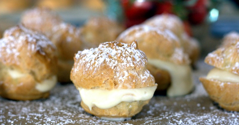 This easy Bavarian Cream Puff recipe is a keeper. The classic cream puffs turn out every time, and are filled with an easy Bavarian cream knockoff recipe. So good! #Creampuff #recipe #realfood #homemade
