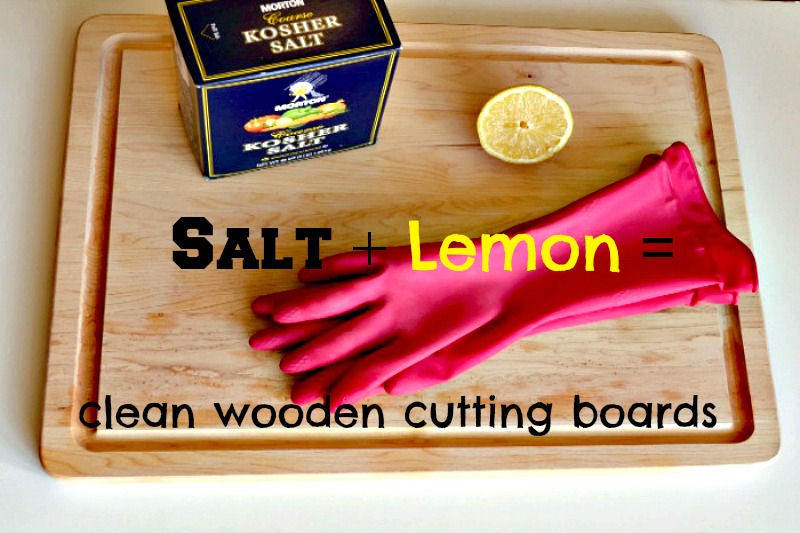 Thrifty Tip Clean your Wooden Cutting Board with Lemon and Salt