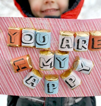 Gift idea using Hershey nuggets as a candy bar card #happythoughts #valentines