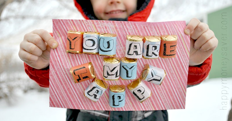 Free Candy Bar Printable Wrappers saying You are my Happy. Gift idea using Hershey nuggets as a candy bar card #happythoughts #valentines