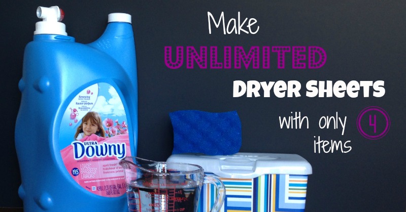 Unlimited dryer sheets with 4 ingredients and only $1.00!! So fast to make too!