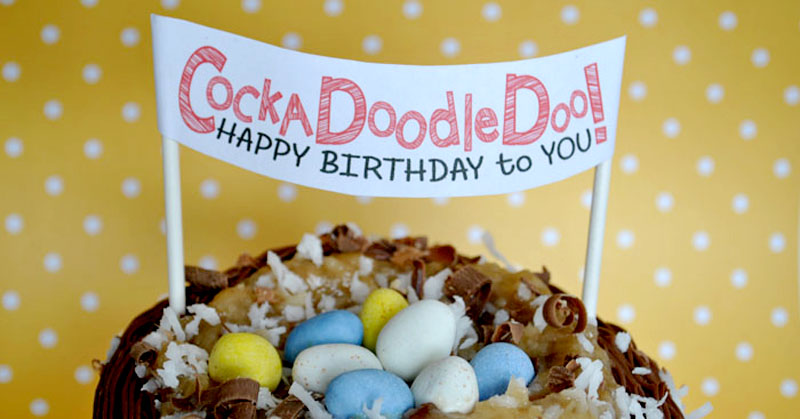 Use this Cockadoodledoo birthday banner for your rooster, hen loving chicks for their special day! #happythoughts #cockadoodledoo #happybirthday
