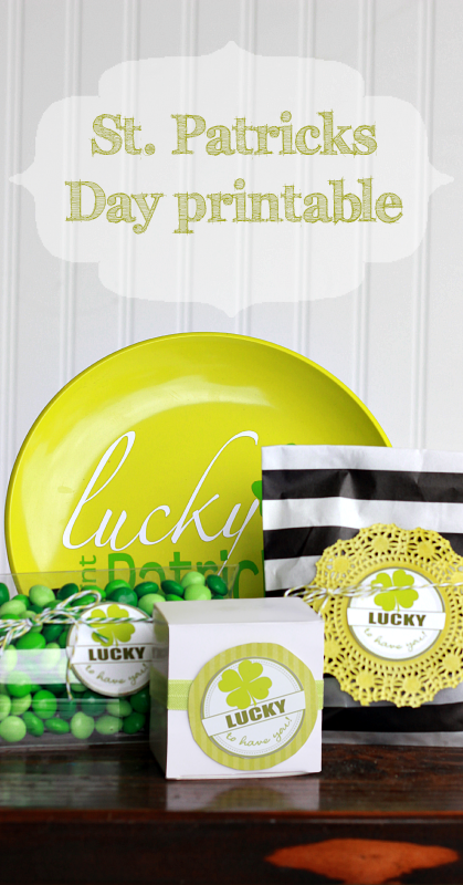 St. Patrick's Day "LUCKY TO HAVE YOU" free printable tag #happythoughts