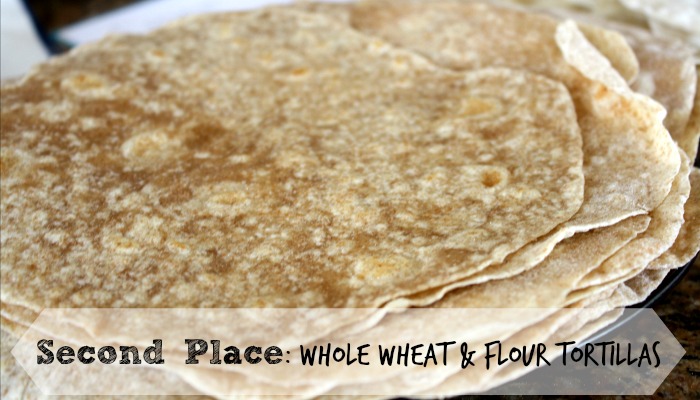 Homemade Flour Tortillas - Whole Wheat made 2nd place for great texture and flavor!