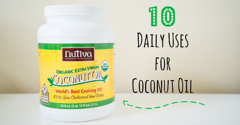 10 ways to use Coconut Oil every day. Great tips for everything from body care to baking!