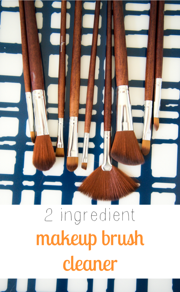 Quick and easy 2 ingredient DIY makeup brush cleaner. Never apply makeup with a dirty, bacteria infested brush again! Paraben and other nasty chemical free.