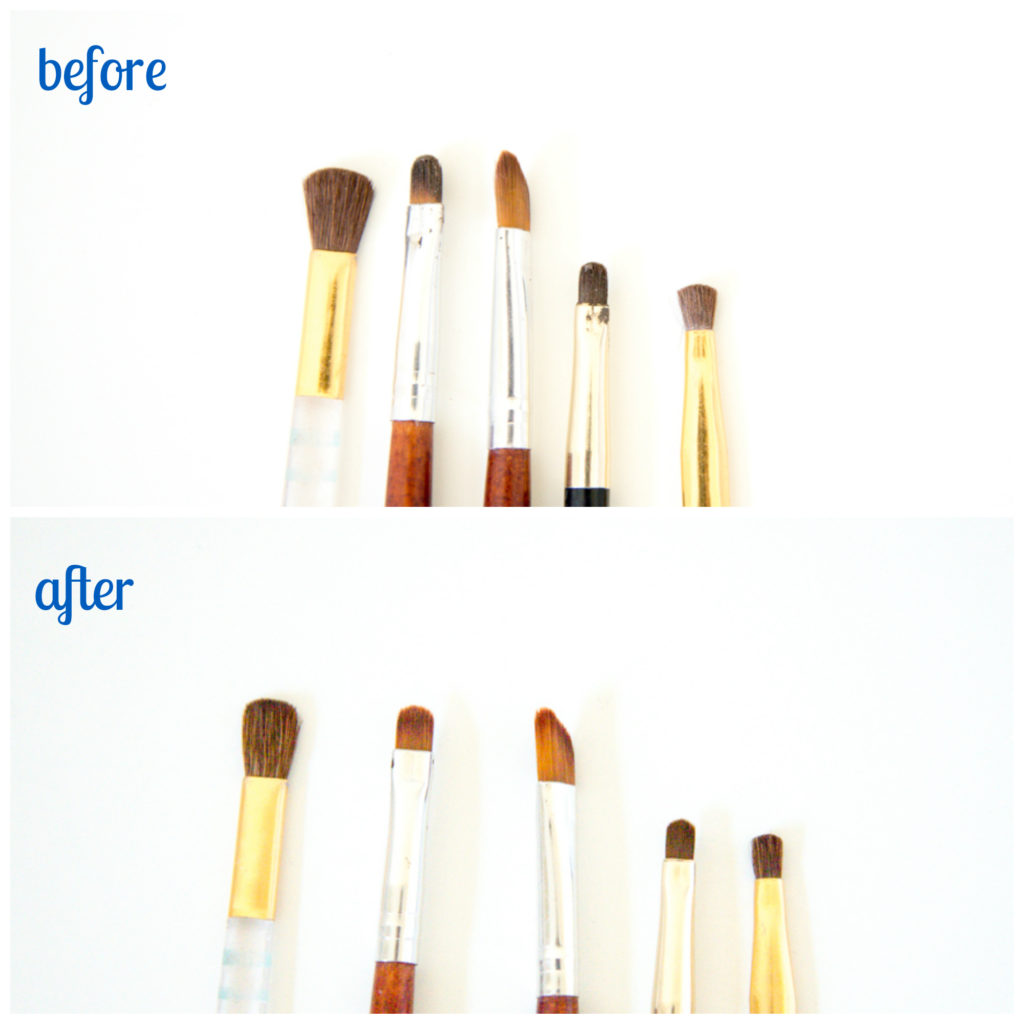 Quickly and easily clean your makeup brushes with 2 simple ingredients.