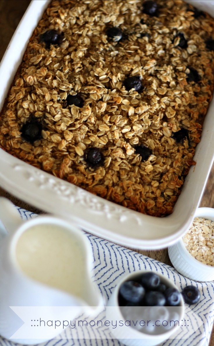 This Baked Blueberry Oatmeal is the perfect addition to a breakfast or brunch. This gorgeous dish is served hot with fresh cream or milk drizzled on top.