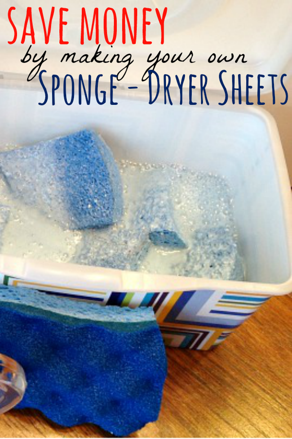 Make unlimited dryer sheets for $1.00 using sponges, water, laundry softener and an airtight container. Make your clothes soft, static-free and smell good!
