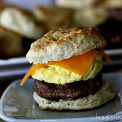 These sausage egg and cheese biscuits are my absolute favorite freezer meal breakfast sandwiches. So easy to put together and make for a quick and yummy breakfast. #freezermeals