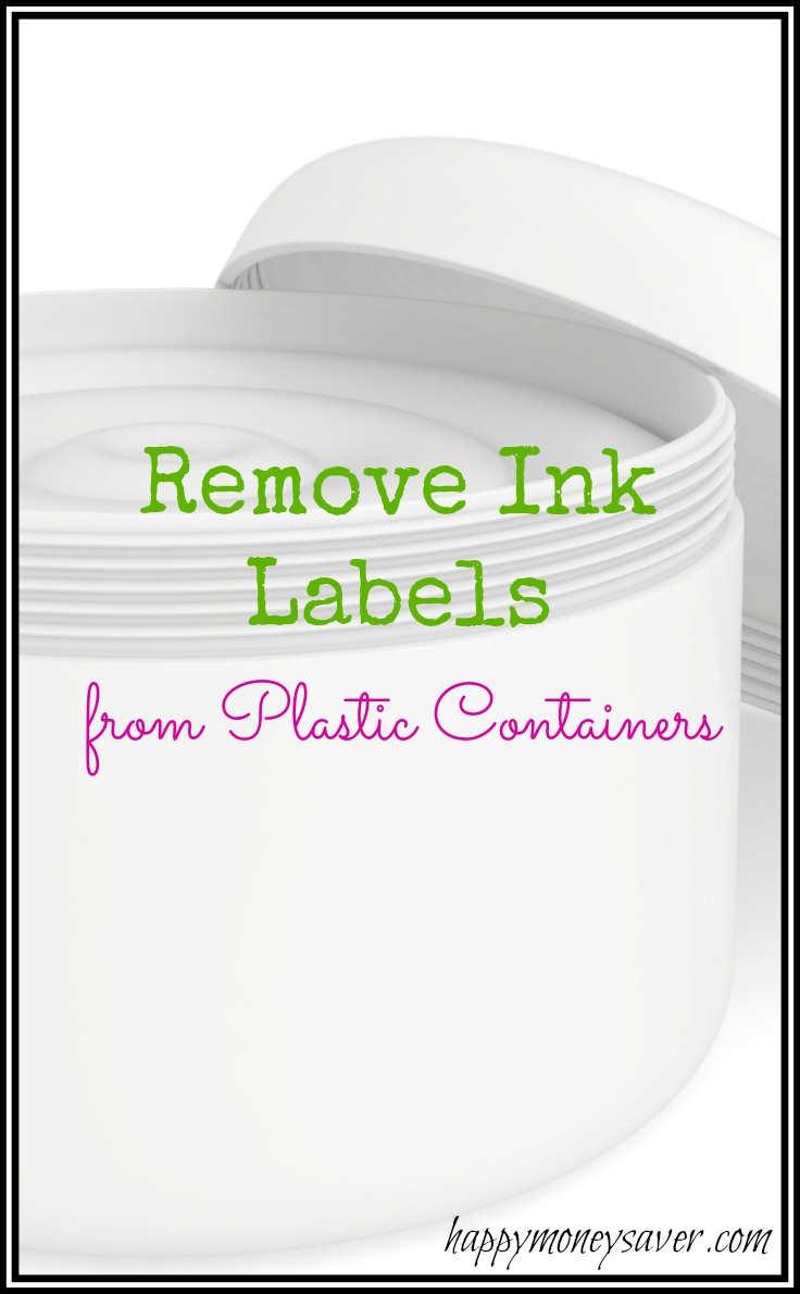 Don't throw your plastic containers away!  Here is an easy and fast way to remove ink labels from plastic containers!