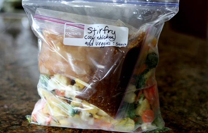 A great recipe and step by step directions for making homemade stir-fry freezer meal. A healthy freezer meal that can be made up in minutes on those busy nights!
