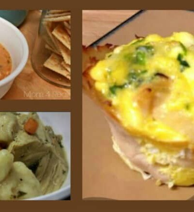 Collage of foods made from leftover turkey.