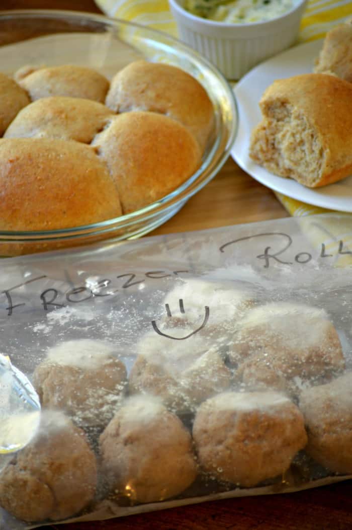 Make ahead wheat yeast rolls. You can make ahead and freeze SOFT whole wheat rolls. This recipe is like rhodes where you can make the dough, freeze it and then pull our the rolls to rise and make fresh rolls. DELISH!