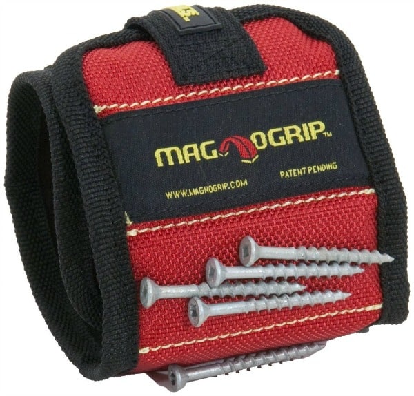 A black and red Magnogrip  with metal screws on the outside of it.