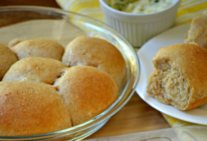 Homemade Soft Whole Wheat Dinner Rolls - if you love whole wheat you will love these rolls. Plus you can freeze them - make them ahead like Rhodes rolls dough. YUM!