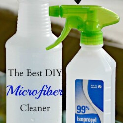 Spray bottles with text "The Best DIY Microfiber."